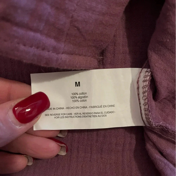 NWT Anne Klein Jeans Brand Button Down Cotton Lavender Shirt Women's size Medium - Picture 14 of 14